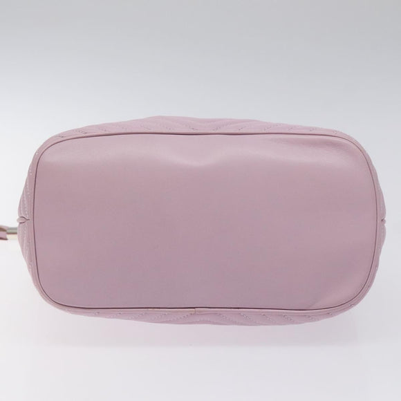 BALLY Shoulder Bag Leather Purple Silver Auth 125246