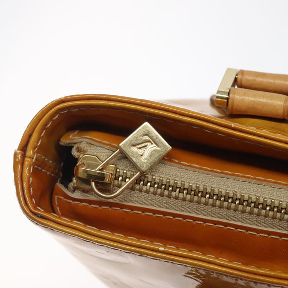 LOUIS VUITTON Monogram Vernis Houston Hand Bag Beige M91004 LV Auth 125261