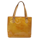 LOUIS VUITTON Monogram Vernis Houston Hand Bag Beige M91004 LV Auth 125261-13