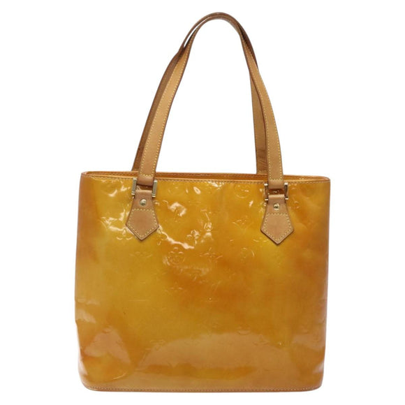 LOUIS VUITTON Monogram Vernis Houston Hand Bag Beige M91004 LV Auth 125261