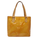 LOUIS VUITTON Monogram Vernis Houston Hand Bag Beige M91004 LV Auth 125261-2