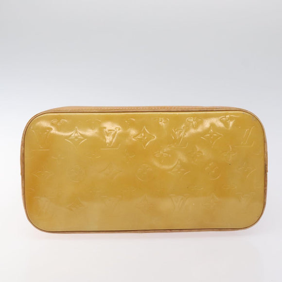 LOUIS VUITTON Monogram Vernis Houston Hand Bag Beige M91004 LV Auth 125261