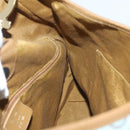 Salvatore Ferragamo Gancini Shoulder Bag Canvas Light Blue Gold Auth 125278-17