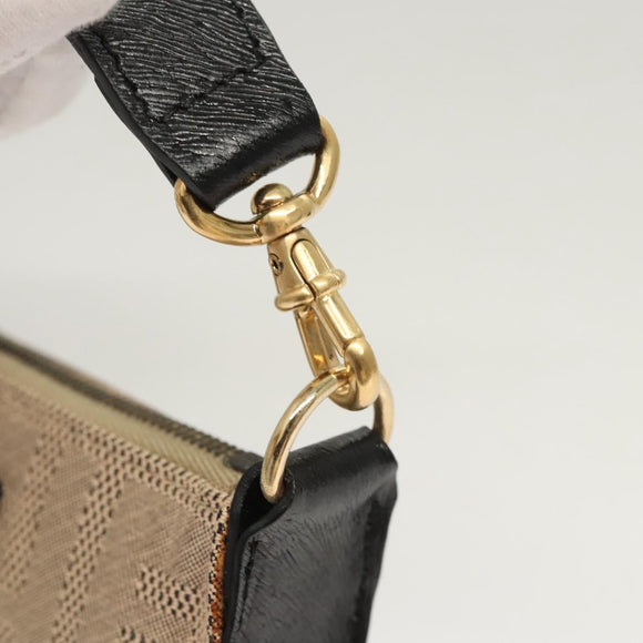 FENDI Zucca Canvas Accessory Pouch Beige Gold Auth 125280