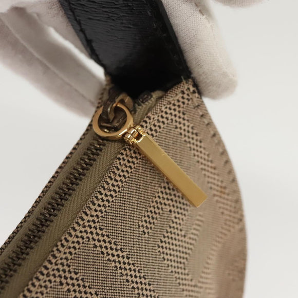 FENDI Zucca Canvas Accessory Pouch Beige Gold Auth 125280