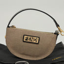 FENDI Zucca Canvas Accessory Pouch Beige Gold Auth 125280-12