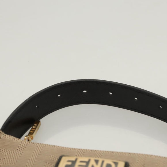FENDI Zucca Canvas Accessory Pouch Beige Gold Auth 125280