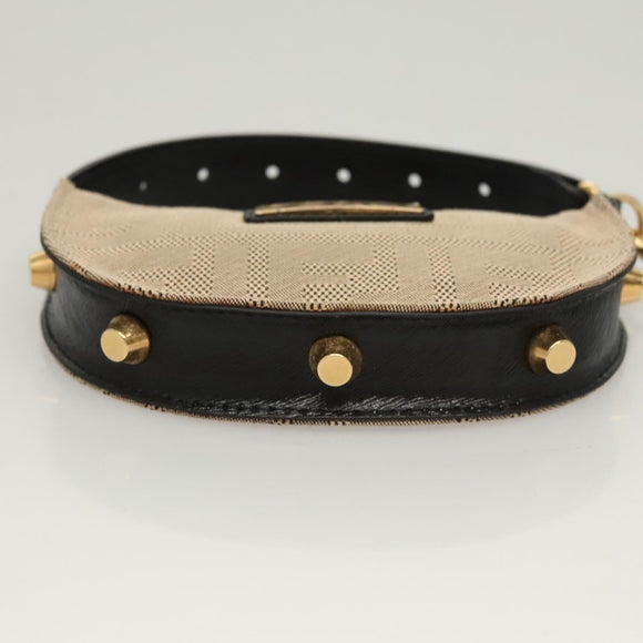 FENDI Zucca Canvas Accessory Pouch Beige Gold Auth 125280