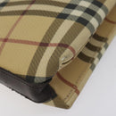 BURBERRY Nova Check Shoulder Bag PVC Beige Gold Auth 125282-14