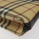 BURBERRY Nova Check Shoulder Bag PVC Beige Gold Auth 125282-15