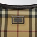BURBERRY Nova Check Shoulder Bag PVC Beige Gold Auth 125282-17