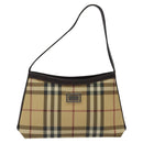 BURBERRY Nova Check Shoulder Bag PVC Beige Gold Auth 125282-13