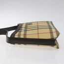 BURBERRY Nova Check Shoulder Bag PVC Beige Gold Auth 125282-4