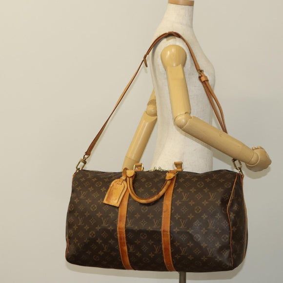 LOUIS VUITTON Monogram Keepall Bandouliere 50 Boston Bag M41416 LV Auth 125289