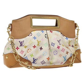 LOUIS VUITTON Monogram Multicolor Judy MM Bag 2Way White M40255 LV Auth 125291