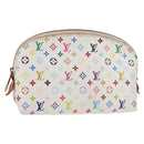 LOUIS VUITTON Monogram Multicolor Pochette Cosmetic White M47354 Auth 125292AV-1