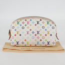 LOUIS VUITTON Monogram Multicolor Pochette Cosmetic White M47354 Auth 125292AV-12