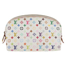 LOUIS VUITTON Monogram Multicolor Pochette Cosmetic White M47354 Auth 125292AV-13