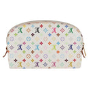 LOUIS VUITTON Monogram Multicolor Pochette Cosmetic White M47354 Auth 125292AV-2