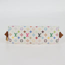 LOUIS VUITTON Monogram Multicolor Pochette Cosmetic White M47354 Auth 125292AV-6