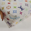 LOUIS VUITTON Monogram Multicolor Pochette Cosmetic White M47354 Auth 125292AV-7