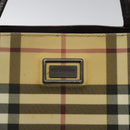 BURBERRY Nova Check Hand Bag PVC Beige Silver Auth 125300-17