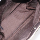 BURBERRY Nova Check Hand Bag PVC Beige Silver Auth 125300-11