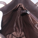 BURBERRY Nova Check Hand Bag PVC Beige Silver Auth 125300-19