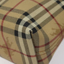 BURBERRY Nova Check Shoulder Bag PVC Beige Gold Auth 125301-9