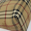 BURBERRY Nova Check Shoulder Bag PVC Beige Gold Auth 125301-14