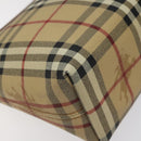 BURBERRY Nova Check Shoulder Bag PVC Beige Gold Auth 125301-16