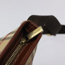 BURBERRY Nova Check Shoulder Bag PVC Beige Gold Auth 125301-10