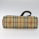 BURBERRY Nova Check Shoulder Bag PVC Beige Gold Auth 125301-5