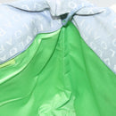 BVLGARI Logogram Tote Bag Canvas Light Blue Silver Auth 125302-17