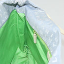 BVLGARI Logogram Tote Bag Canvas Light Blue Silver Auth 125302-18