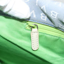 BVLGARI Logogram Tote Bag Canvas Light Blue Silver Auth 125302-19