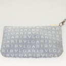 BVLGARI Logogram Tote Bag Canvas Light Blue Silver Auth 125302-24