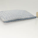 BVLGARI Logogram Tote Bag Canvas Light Blue Silver Auth 125302-26