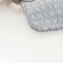BVLGARI Logogram Tote Bag Canvas Light Blue Silver Auth 125302-28