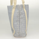 BVLGARI Logogram Tote Bag Canvas Light Blue Silver Auth 125302-3