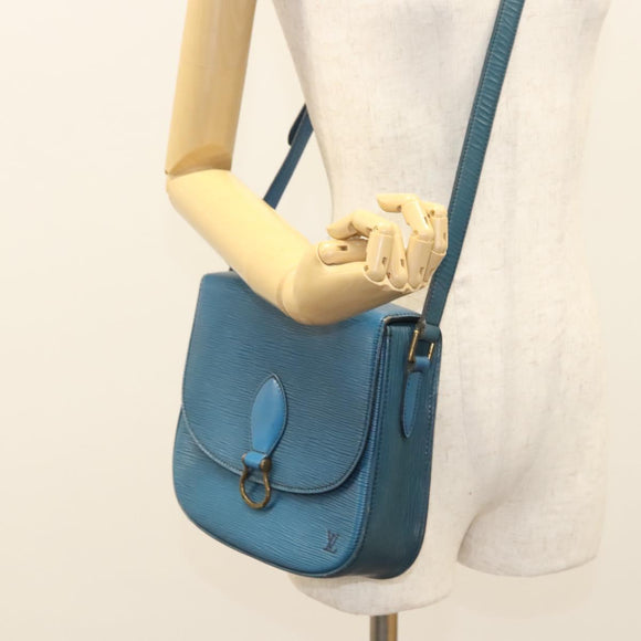 LOUIS VUITTON Epi Saint Cloud GM Shoulder Bag Toledo Blue M52195 LV Auth 125315