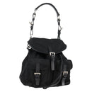 PRADA Shoulder Bag Nylon Black Silver Auth 125317V-1
