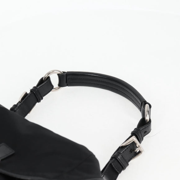 PRADA Shoulder Bag Nylon Black Silver Auth 125317V