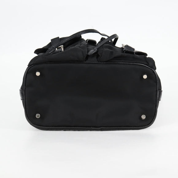 PRADA Shoulder Bag Nylon Black Silver Auth 125317V