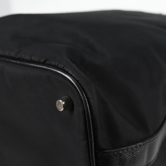 PRADA Shoulder Bag Nylon Black Silver Auth 125317V