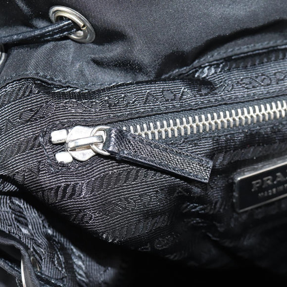 PRADA Shoulder Bag Nylon Black Silver Auth 125317V