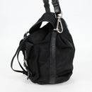 PRADA Shoulder Bag Nylon Black Silver Auth 125317V-4