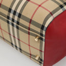 BURBERRY Nova Check Shoulder Bag Nylon Beige Gold Auth 125324-15