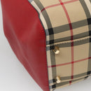 BURBERRY Nova Check Shoulder Bag Nylon Beige Gold Auth 125324-16