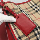 BURBERRY Nova Check Shoulder Bag Nylon Beige Gold Auth 125324-10